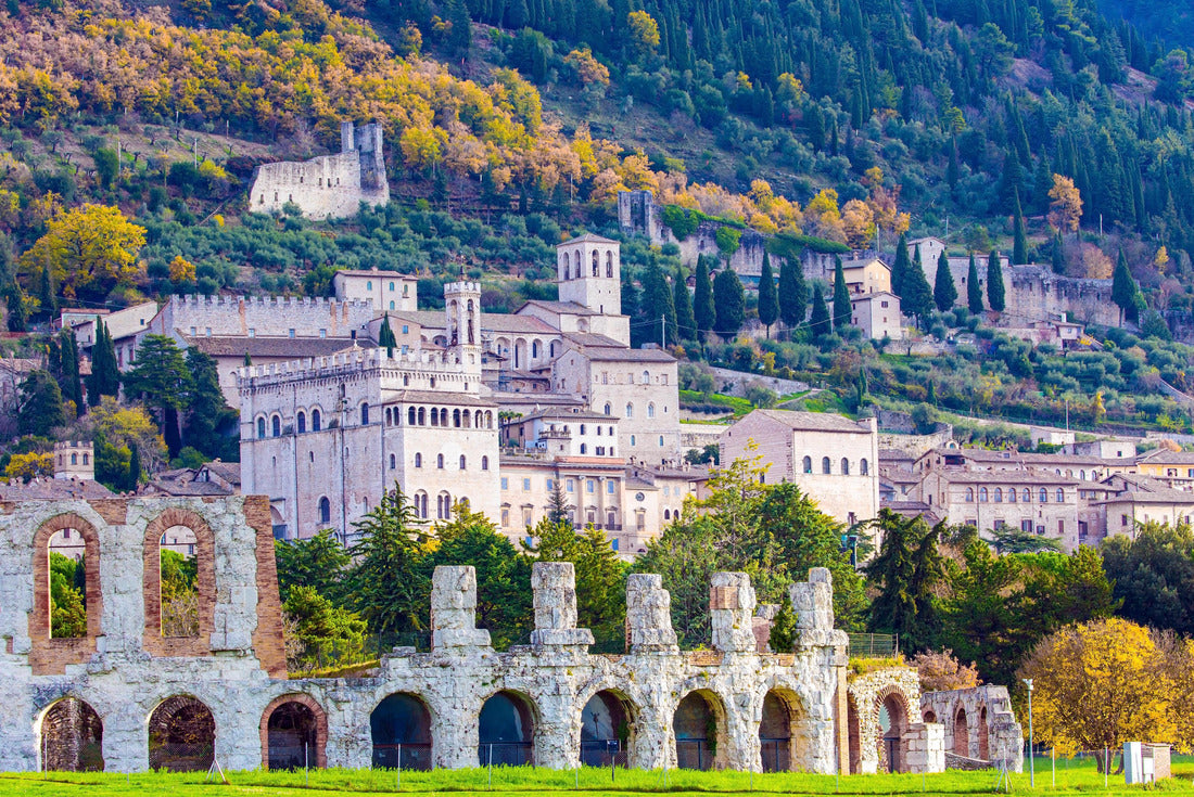 Italy. The Roman amphitheater was built two thousand years ago. Magnificent Renaissance palace. The town of Gubbio in the Umbrian mountains with rich history and grandiose architecture 2000pc Puzzle