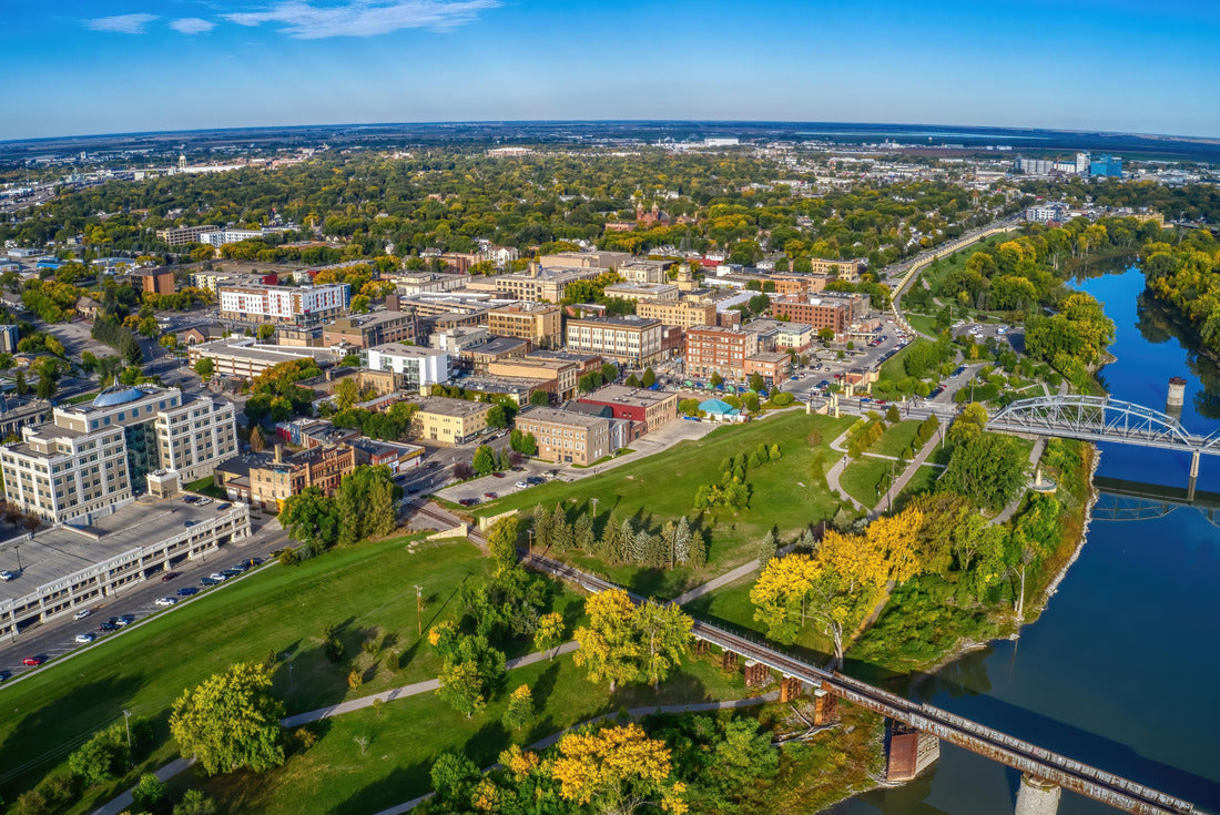 Aerial View of Grand Forks, North Dakota in Autumn 2000pc Puzzle