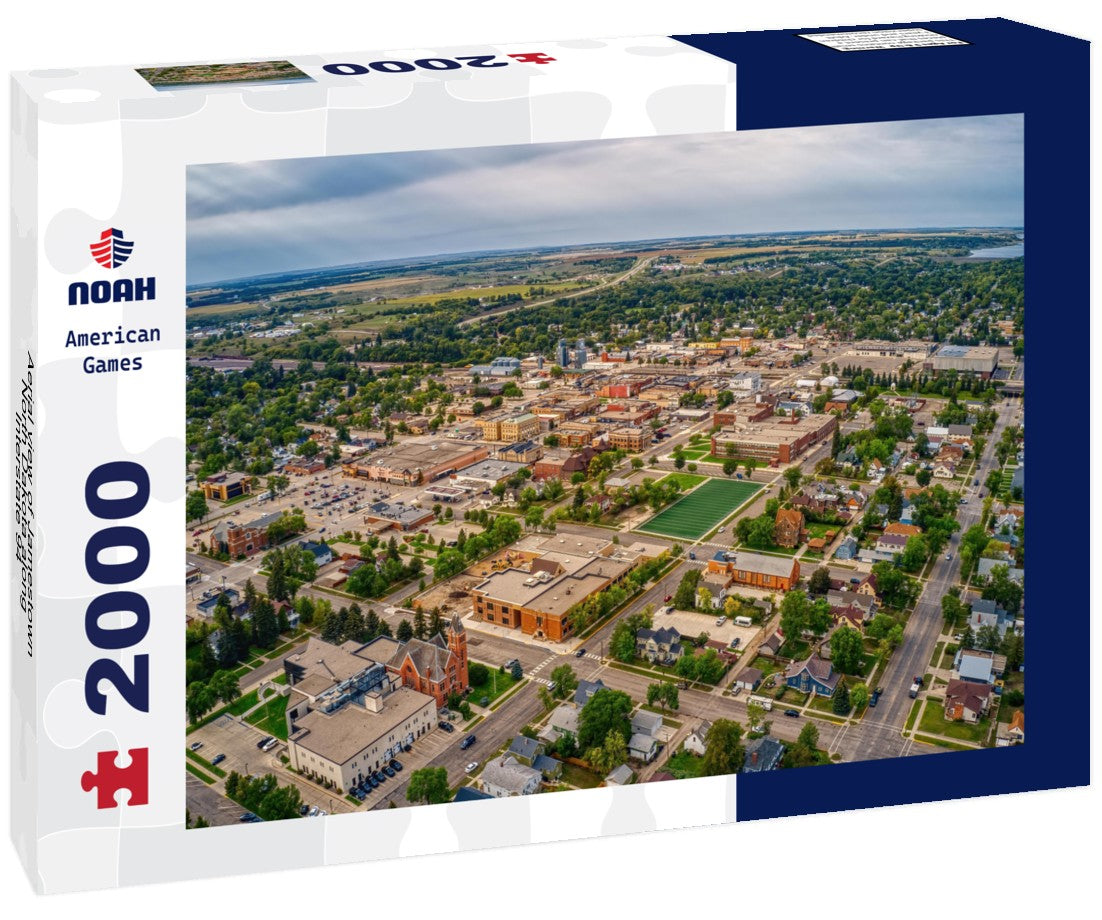 Aerial view of Jamestown, North Dakota along Interstate 94 2000pc Puzzle