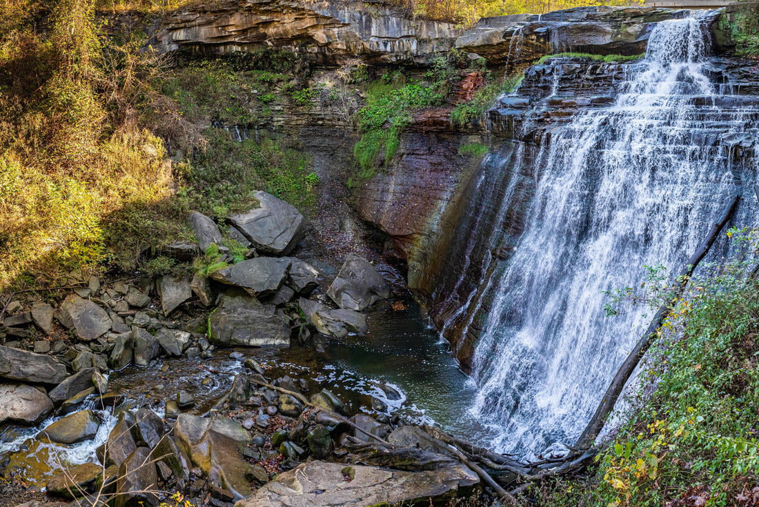 The Brandywine Falls during Autumn leaf color change at Cuyahoga Valley National Park between Cleveland and Akron, Ohio 2000pc Puzzle