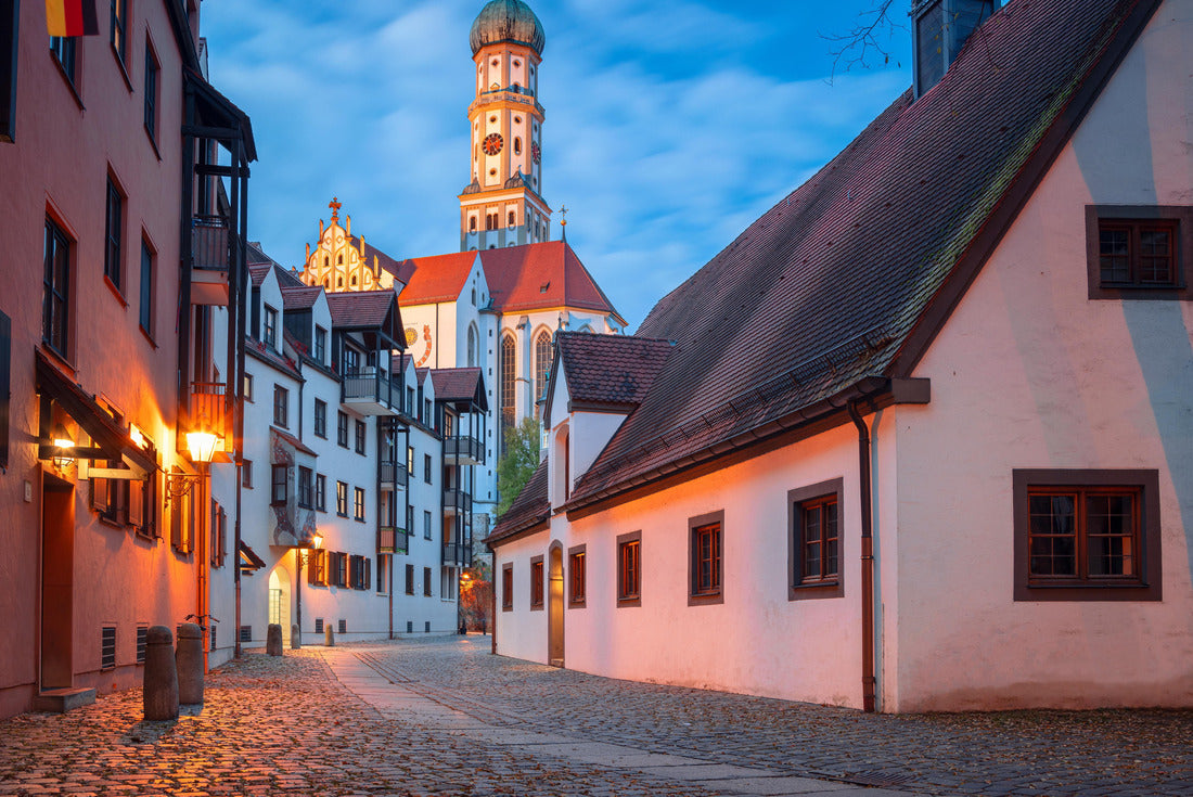 Augsburg, Germany. Cityscape of the old town of Augsburg, Germany with the Basilica of St. Ulrich and Afra at autumn sunset 2000pc Puzzle