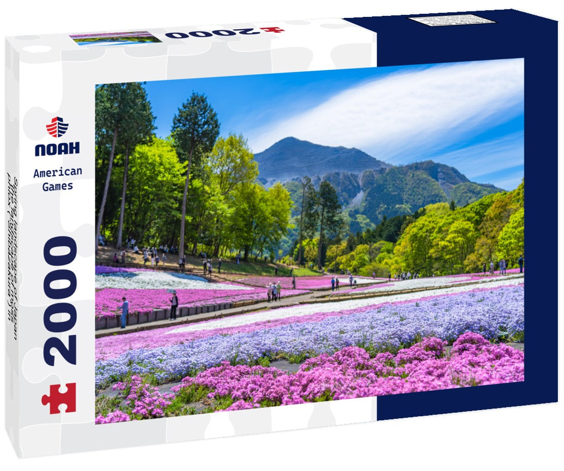 Spring landscape of Japan, the landscape of moss phlox (“Shibazakura”) in Saitama Chichibu 2000pc Puzzle