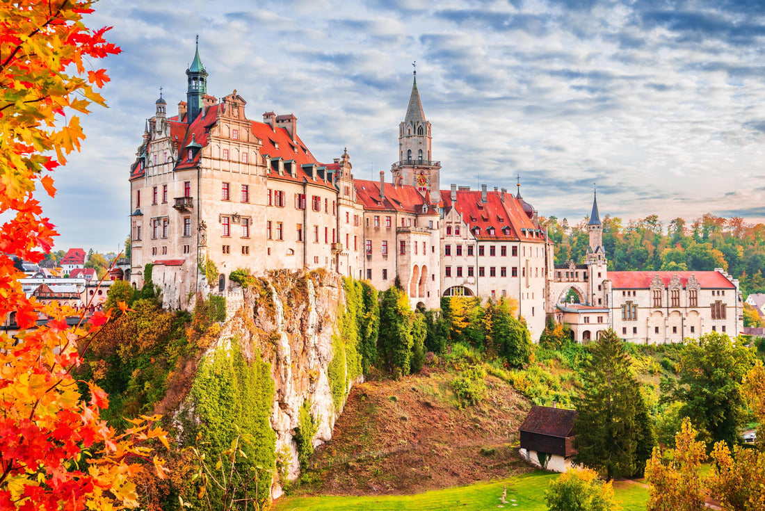 Sigmaringen, Germany. Baden-Württemberg is the royal castle of Sigmaringen on the rock, colorful autumn landscape 2000pc Puzzle