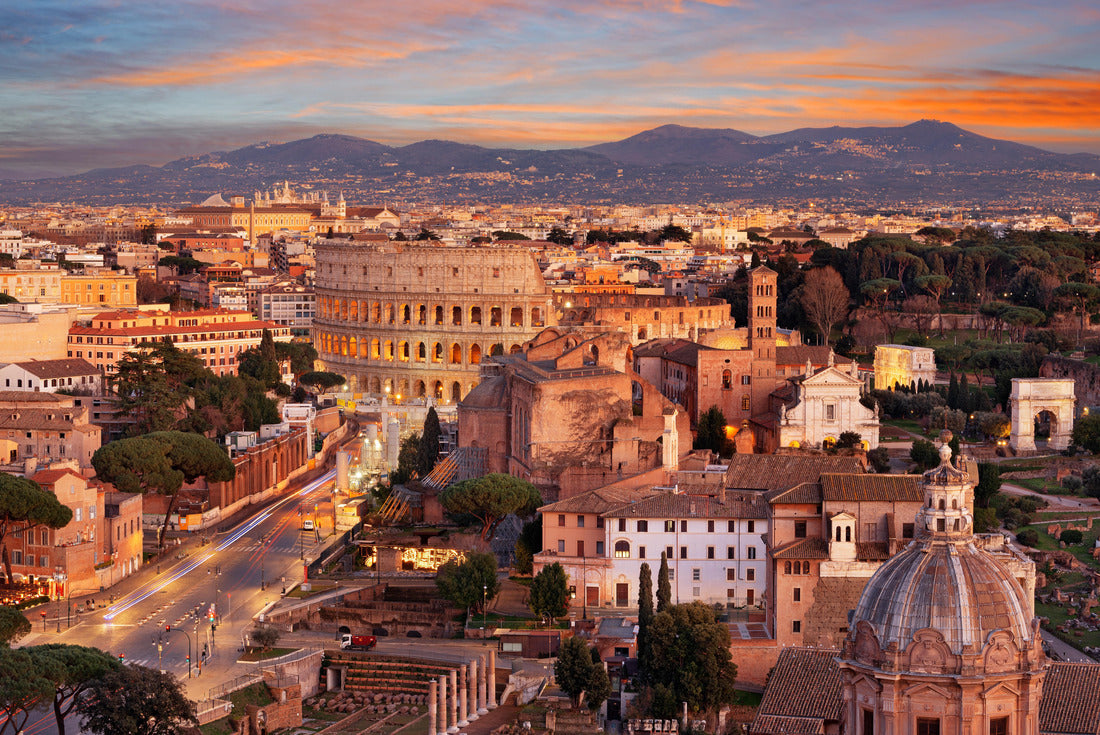 Rome, Italy view towards the Colosseum with archeological areas at sunset 2000pc Puzzle