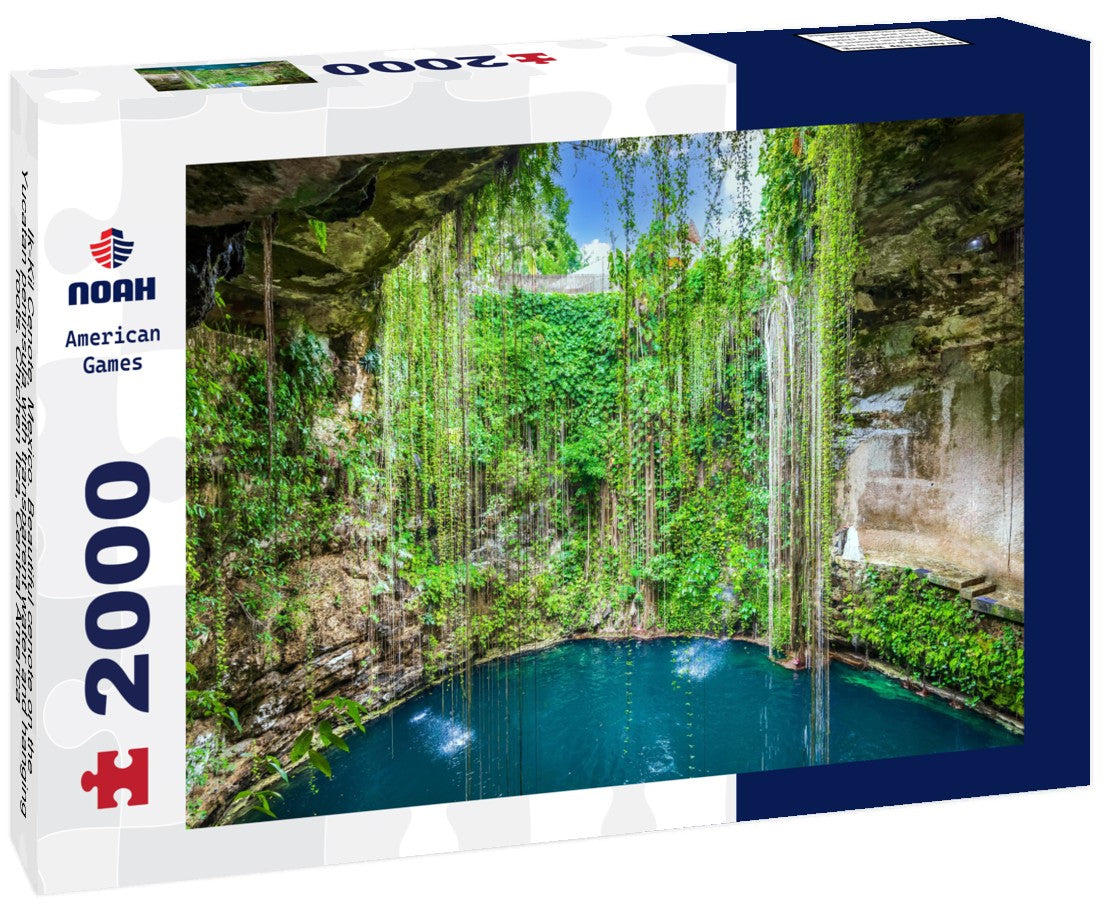 Ik-Kil Cenote, Mexico. Beautiful cenote on the Yucatan peninsula with transparent water and hanging roots. Chichen Itza, Central America 2000pc Puzzle