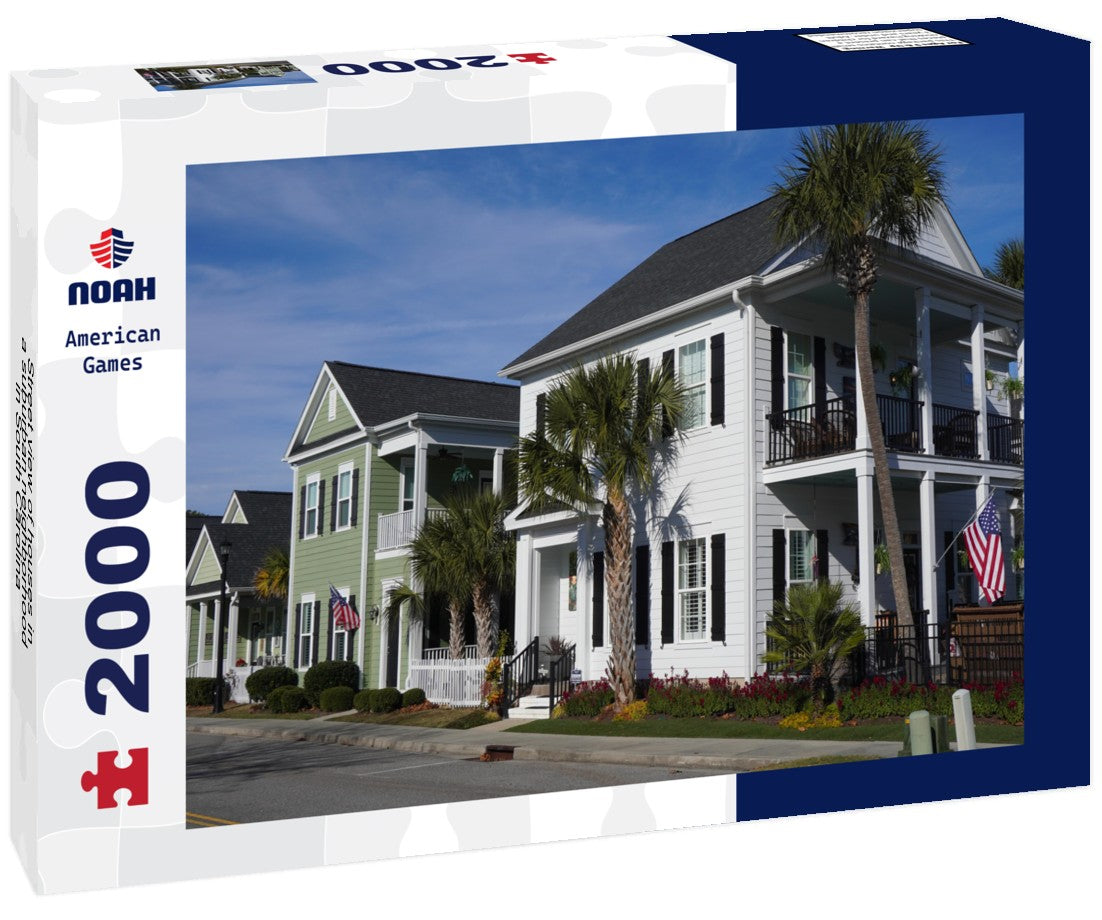 Street view of houses in a suburban neighborhood in South Carolina 2000pc Puzzle