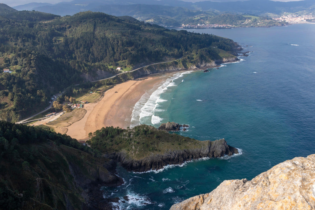 laga beach in the urdaibai biosphere reserve from a nearby mountain 2000pc Puzzle