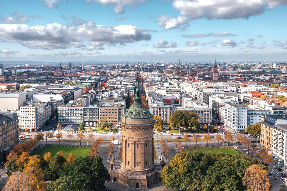 Autumnal city of Mannheim, Baden-Württemberg, Germany. Friedrichsplatz with the Mannheim Water Tower in the foreground 2000pc Puzzle