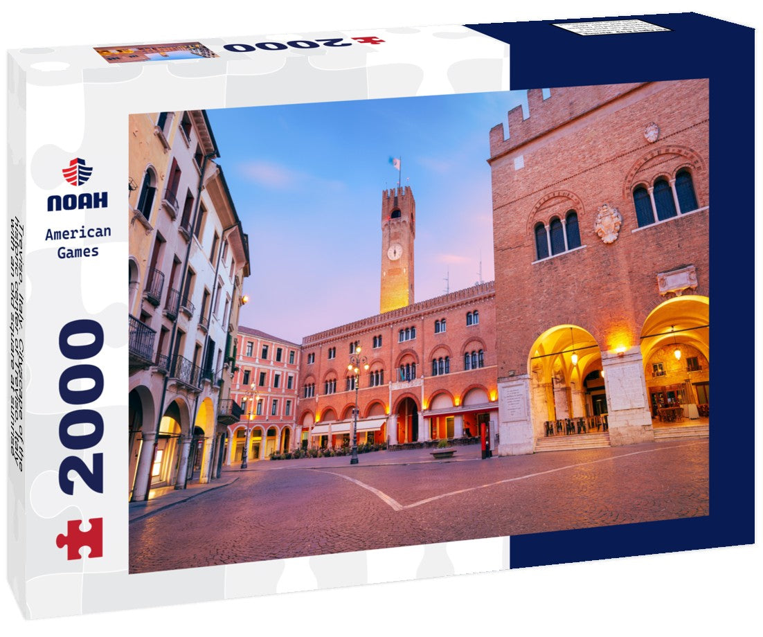 Treviso, Italy. Cityscape of the historic center of Treviso, Italy with an old square at sunrise 2000pc Puzzle
