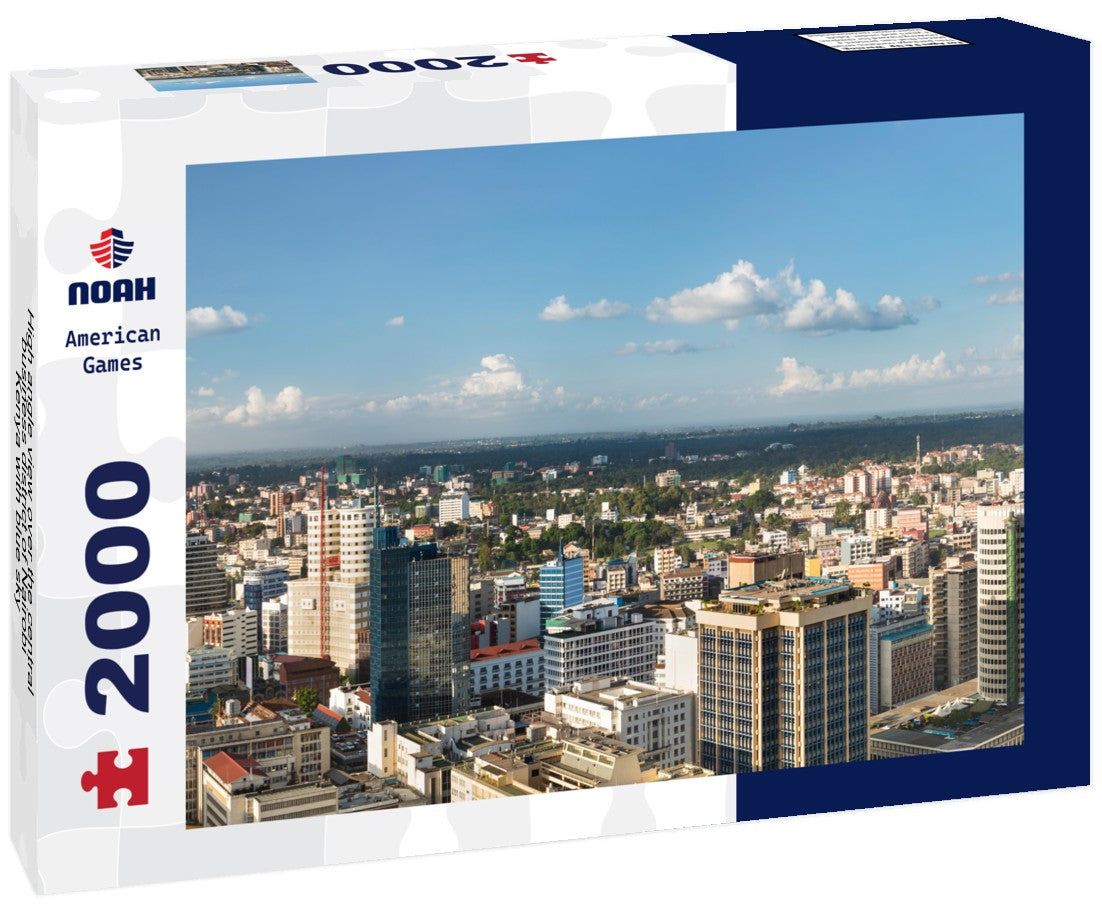 High angle view over the central business district of Nairobi, Kenya with blue sky 2000pc Puzzle