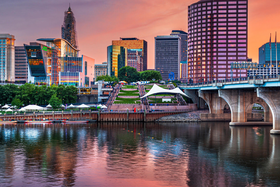 Noah Jigsaw Puzzle Hartford, Connecticut, USA downtown city skyline at dusk 2000 pieces