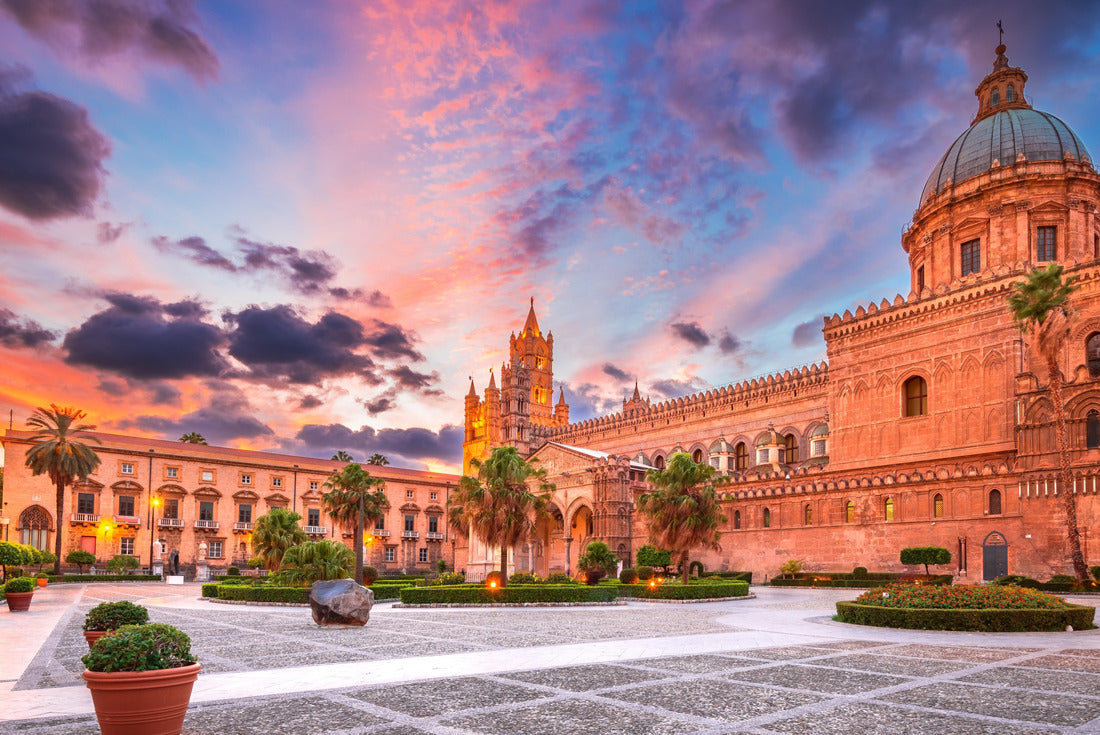 Palermo, Sicily. Palermo Norman Cathedral, a UNESCO World Heritage site in Italy, colored sunset sky 2000pc Puzzle