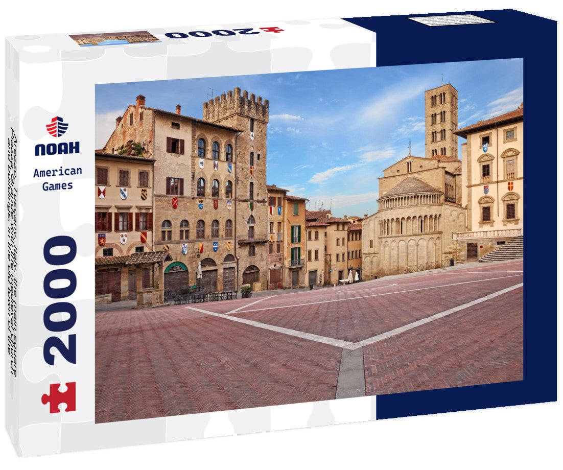 Arezzo, Tuscany, Italy: the main square Piazza Grande with the medieval church and buildings, in the old town of the ancient Italian city of art 2000pc Puzzle