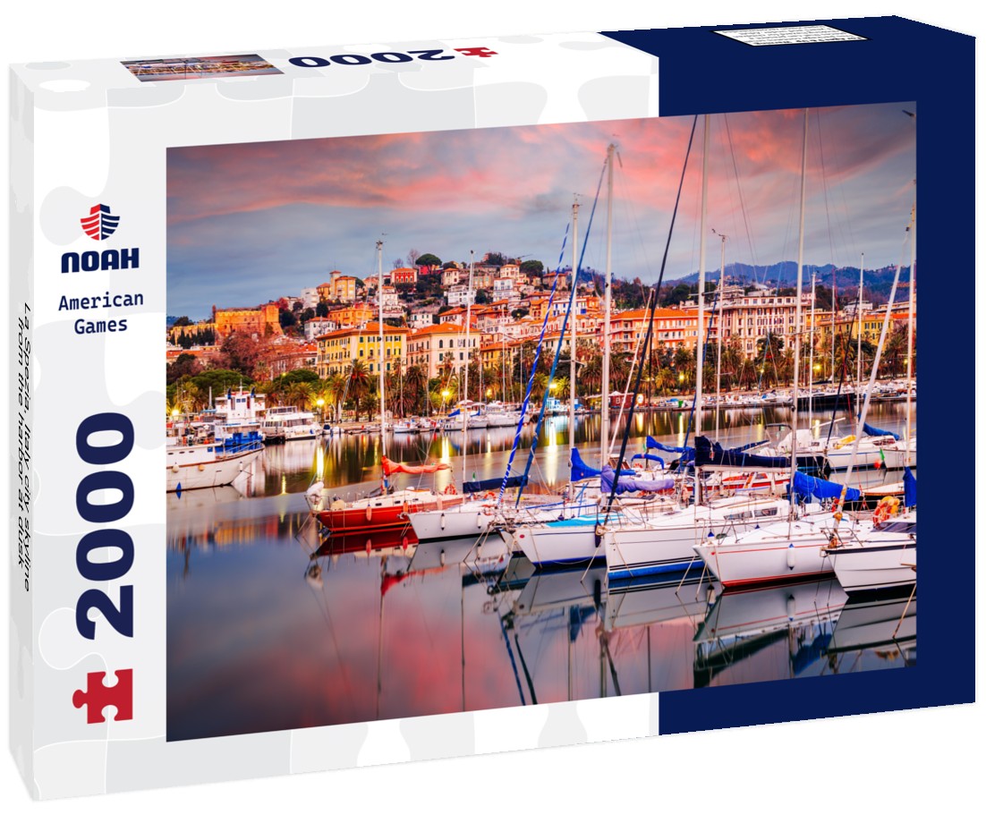La Spezia, Italy city skyline from the harbor at dusk 2000pc Puzzle