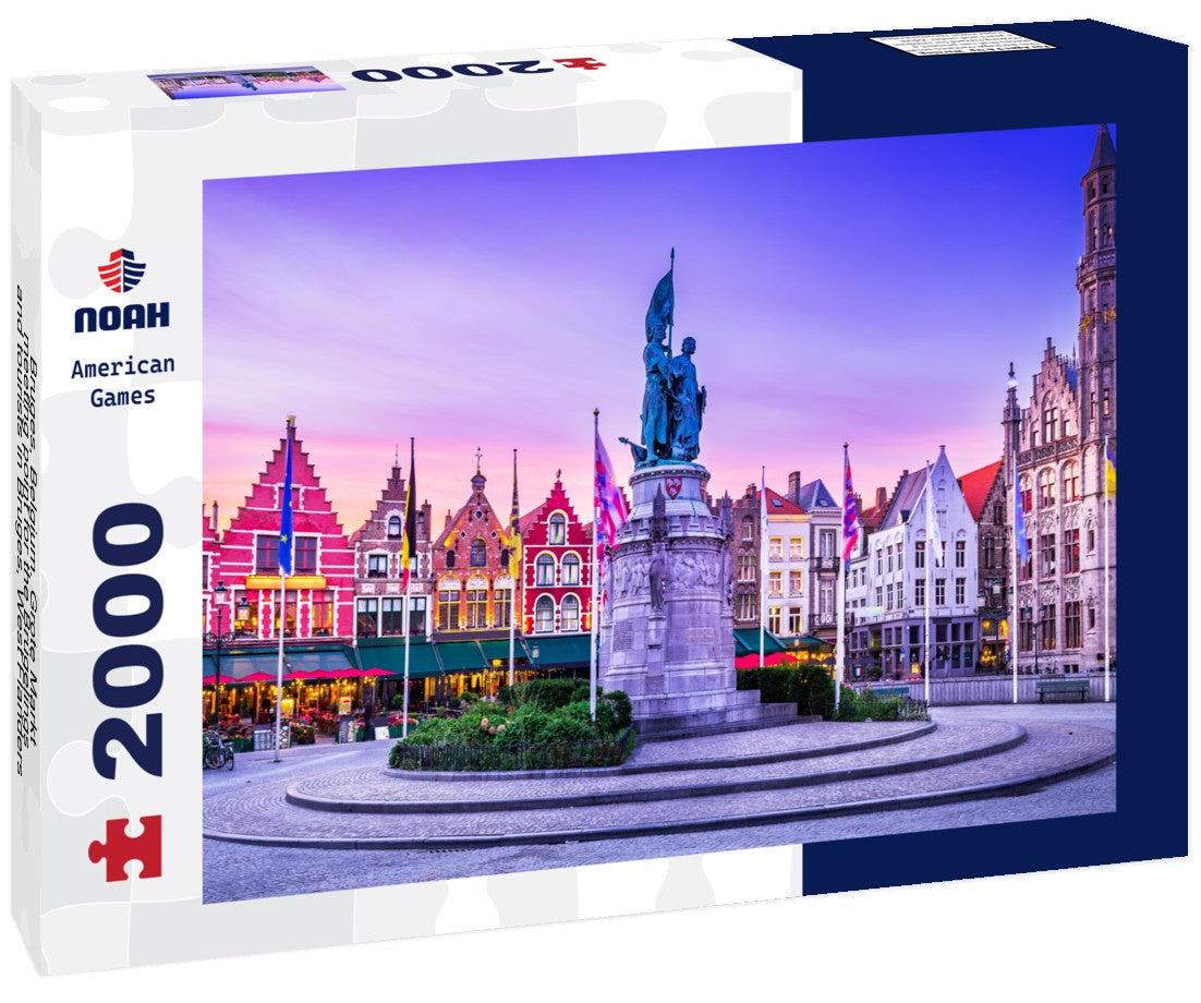 Noah Jigsaw Puzzle Bruges, Belgium. Grote Markt, meeting point for the Brügelings and tourists in Bruges, West Flanders 2000 pieces