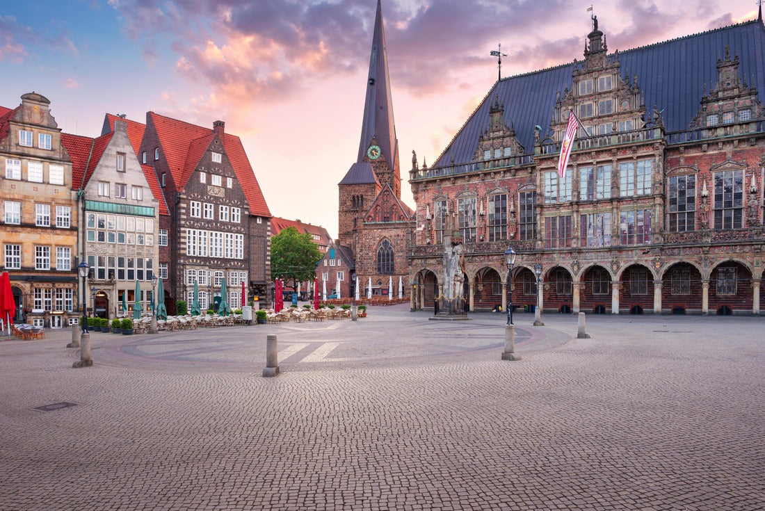 Noah Jigsaw Puzzle Bremen, Germany. Cityscape of the Hanseatic city of Bremen, Germany, with historic market square and town hall at sunrise in summer 2000 pieces