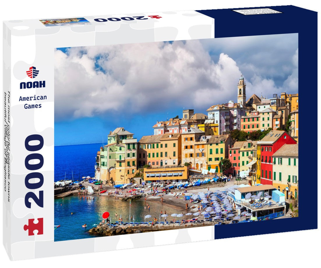 The most colorful seaside towns near Genoa - beautiful village of Bogliasco in Liguria with a nice beach. Italy 2000pc Puzzle