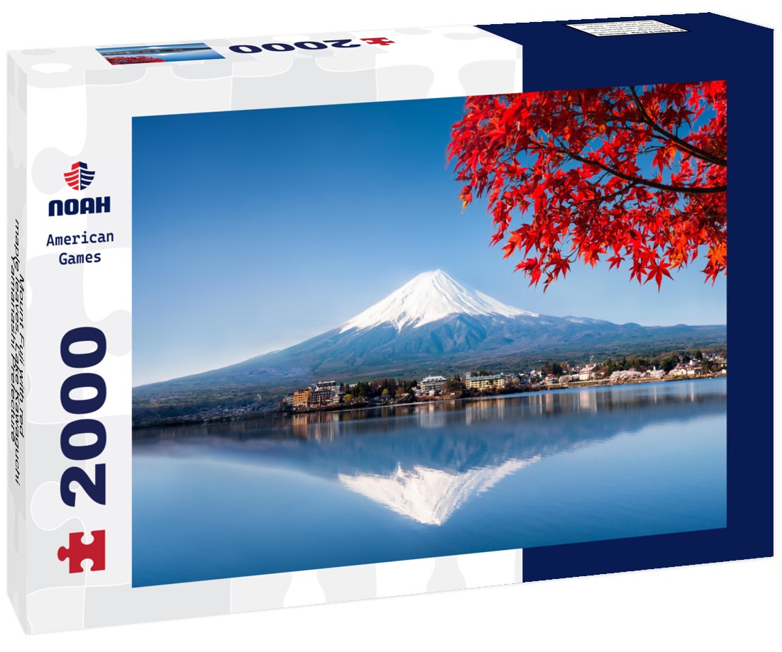 Mount Fuji with red maple leaves, Lake Kawaguchi, Yamanashi Prefecture, Japan 2000pc Puzzle