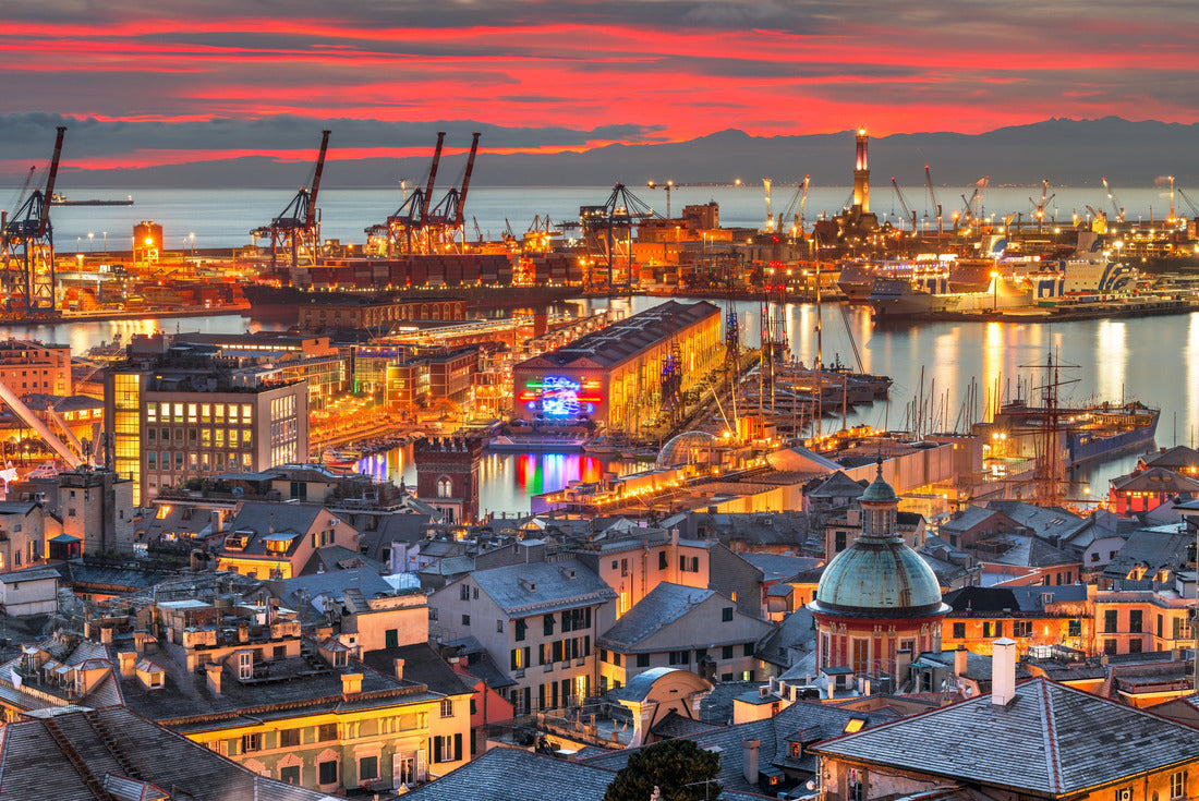 Noah Jigsaw Puzzle Genoa, Italy skyline in the city center at the harbor at sunset 2000 pieces