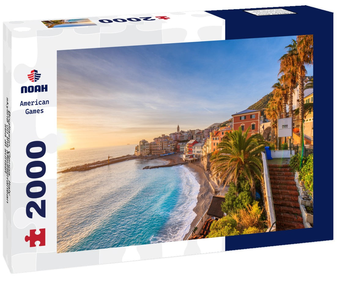 Bogliasco, Genoa, Italy skyline on the Mediterranean sea at sunset 2000pc Puzzle