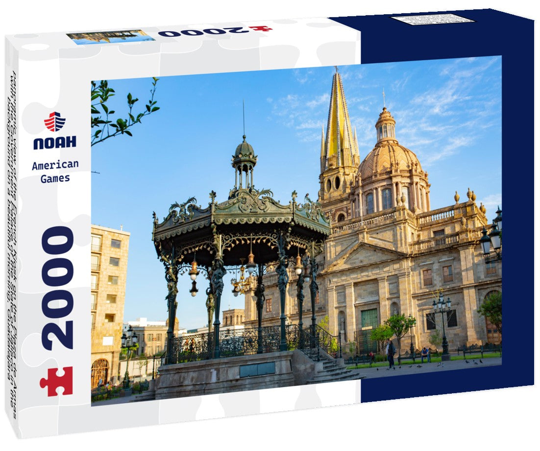 the French Kiosk on the Plaza de Armas with the Government Palace of the State of Jalisco in the background on a beautiful morning, Guadalajara 2000pc Puzzle