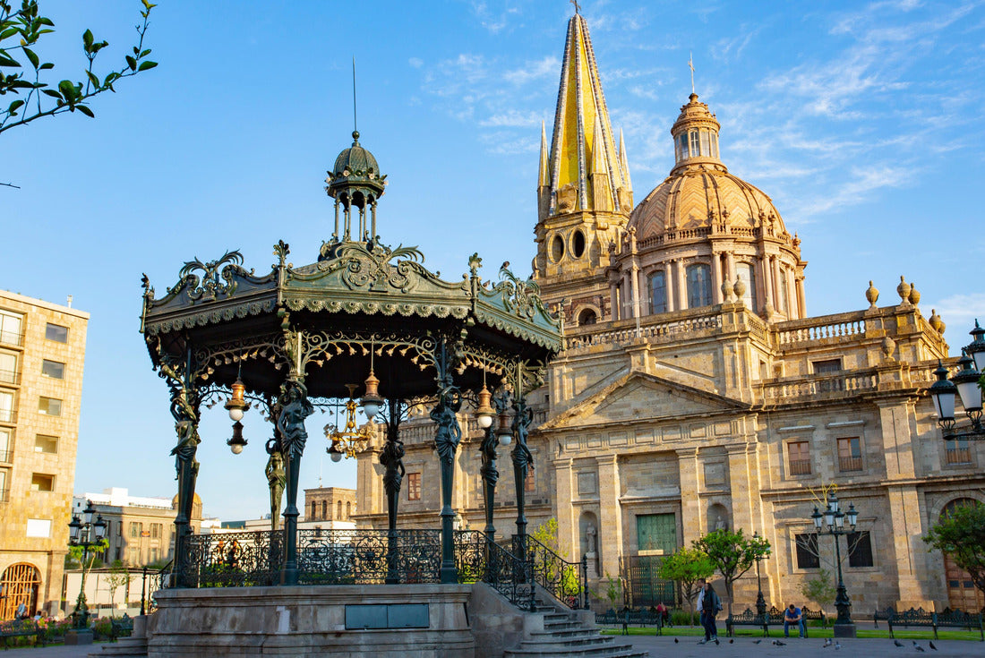 the French Kiosk on the Plaza de Armas with the Government Palace of the State of Jalisco in the background on a beautiful morning, Guadalajara 2000pc Puzzle
