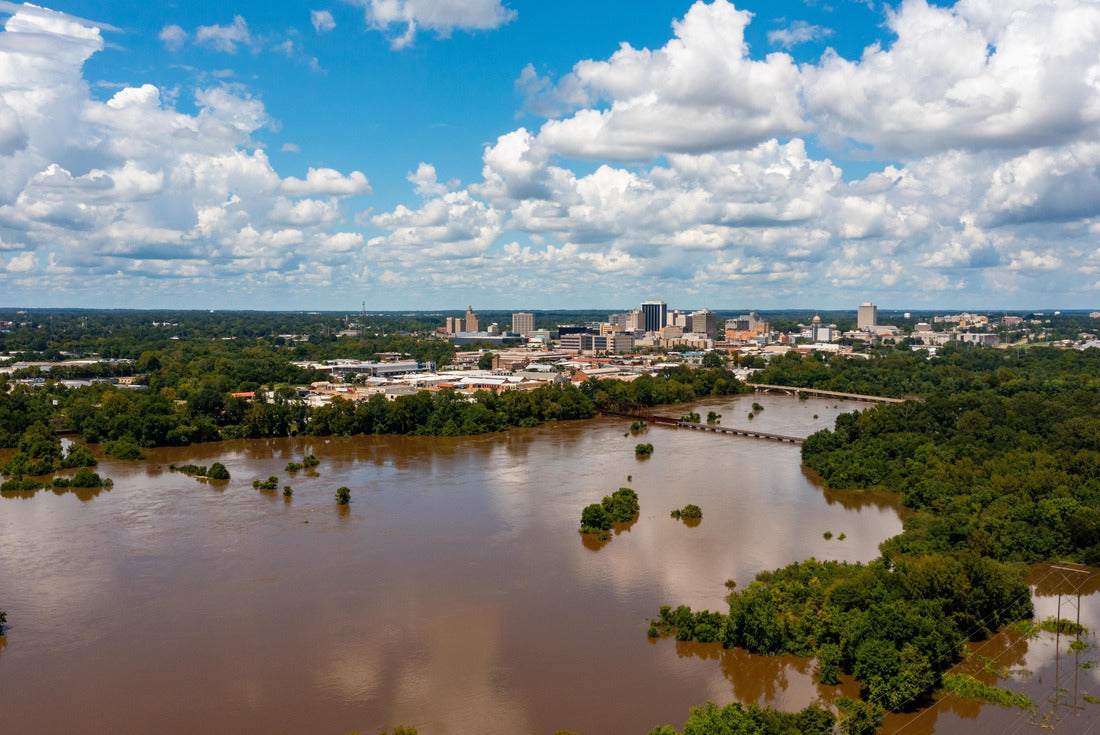 Jackson, MS Skyline with flooding Pearl River in the foreground 2000pc Puzzle