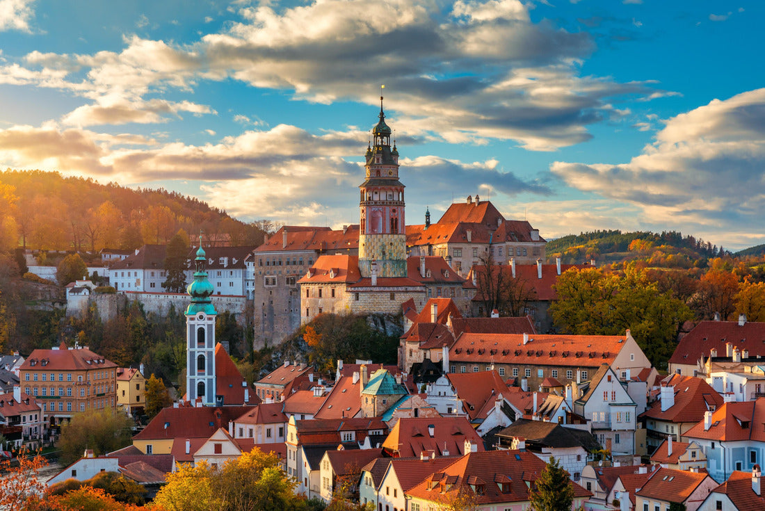 historical center of Cesky Krumlov town on Vltava riverbank on autumn day overlooking medieval Castle, Czech Republic. old town of Cesky Krumlov, South Bohemia, Czech Republic 2000pc Puzzle