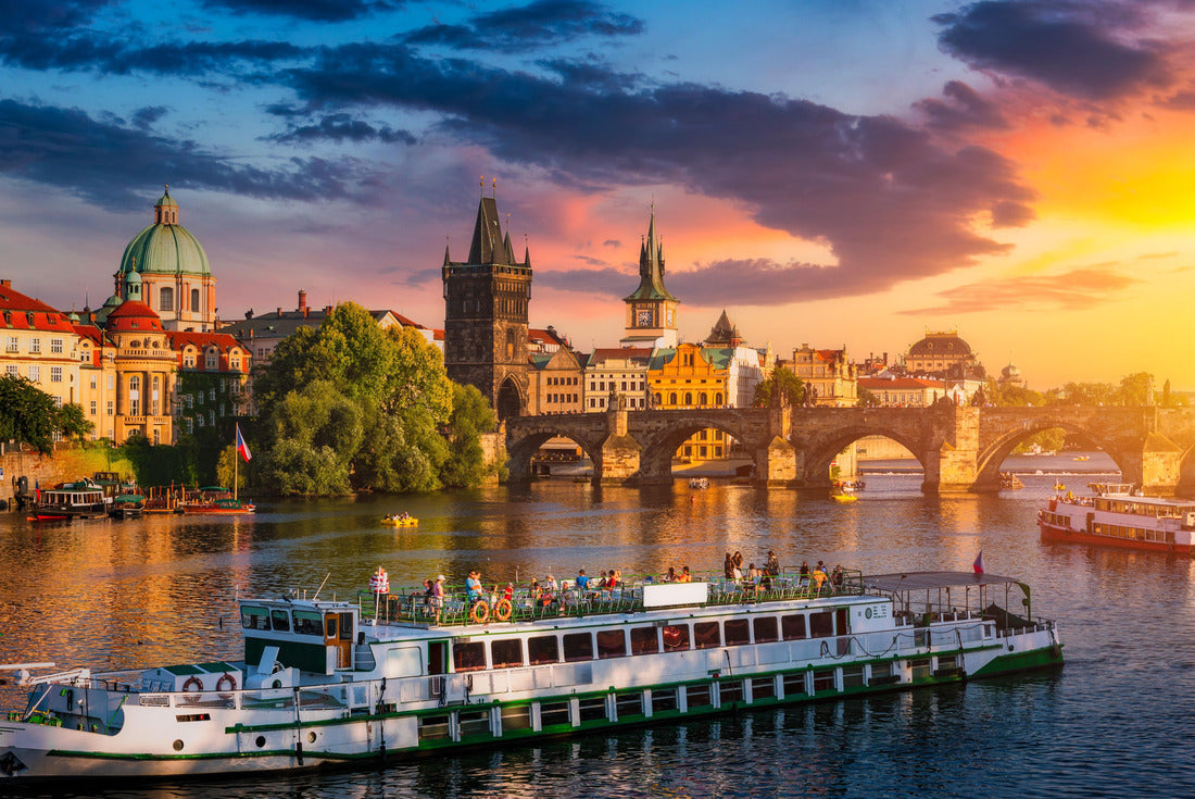 Charles Bridge in Prague in Czechia. Prague, Czech Republic. Charles Bridge (Karluv Most) and Old Town Tower. Vltava River and Charles Bridge 2000pc Puzzle