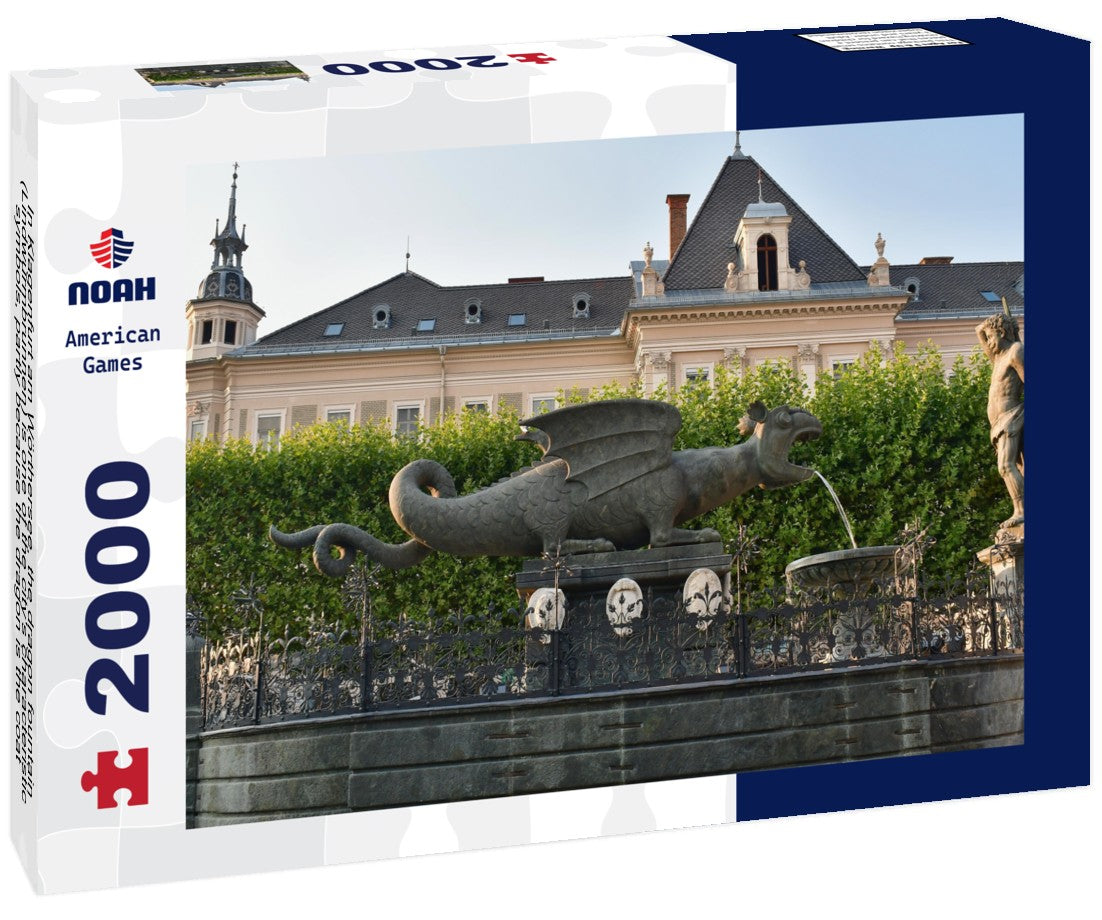 In Klagenfurt am Wörthersee, the dragon fountain (Lindwurmbrunnen) is one of the city's characteristic symbols, partly because the dragon is the coat of arms of the residence, Austria 2000pc Puzzle