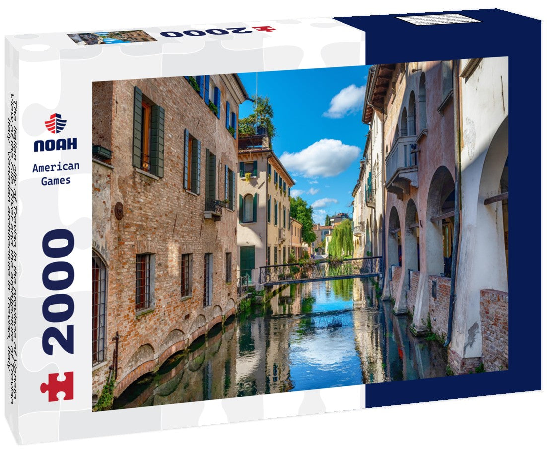 The Italian city of Treviso in the province of Veneto. View of the Sile River and the architecture of Treviso, Italy. Venetian architecture in Treviso, Italy 2000pc Puzzle