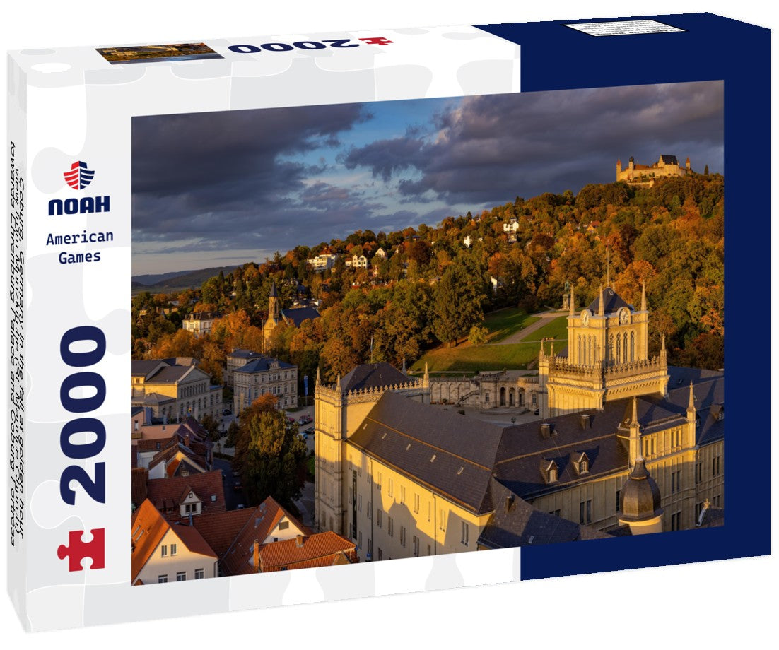 Coburg, Germany in the fall at golden hour, view from Morizkirche (St. Maurice Church) towards Ehrenburg Palace and Coburg Fortress 2000pc Puzzle