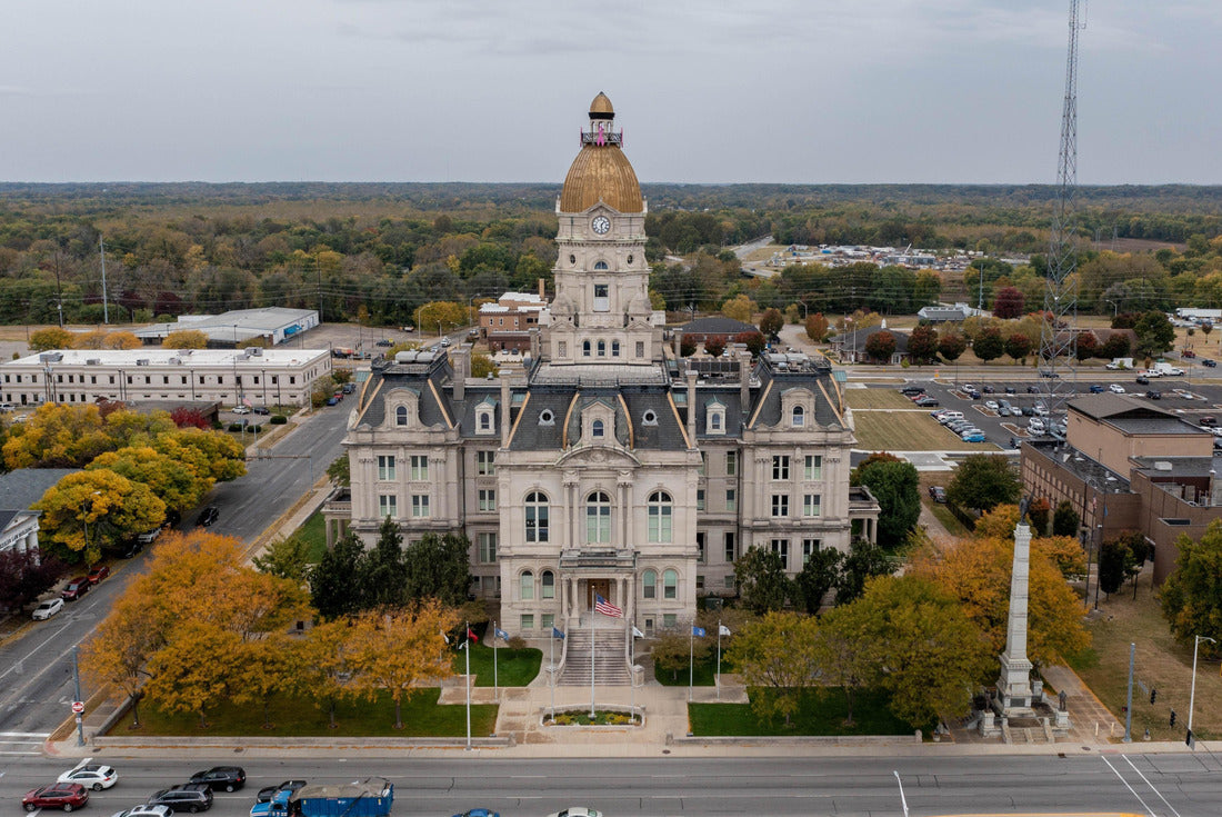 Terre Haute, Indiana aerial views of the court house 2000pc Puzzle