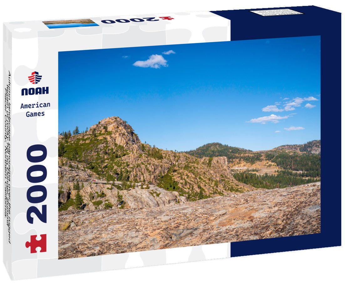 Autumn landscape over the rugged terrain of rocky hill on Donner Summit, Placer County, Northern California. from historic US Route 40 near Lake Tahoe 2000pc Puzzle