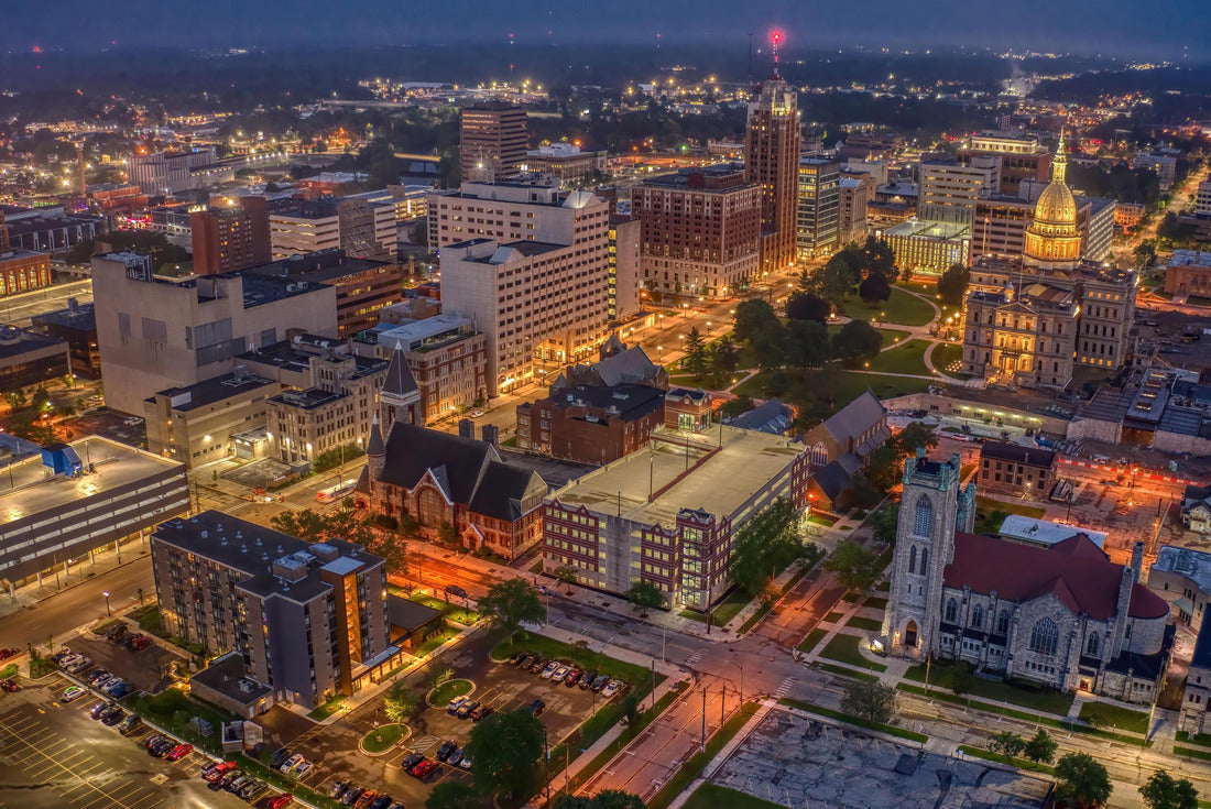 Aerial View of Downtown Lansing, Michigan in summer 2000pc Puzzle