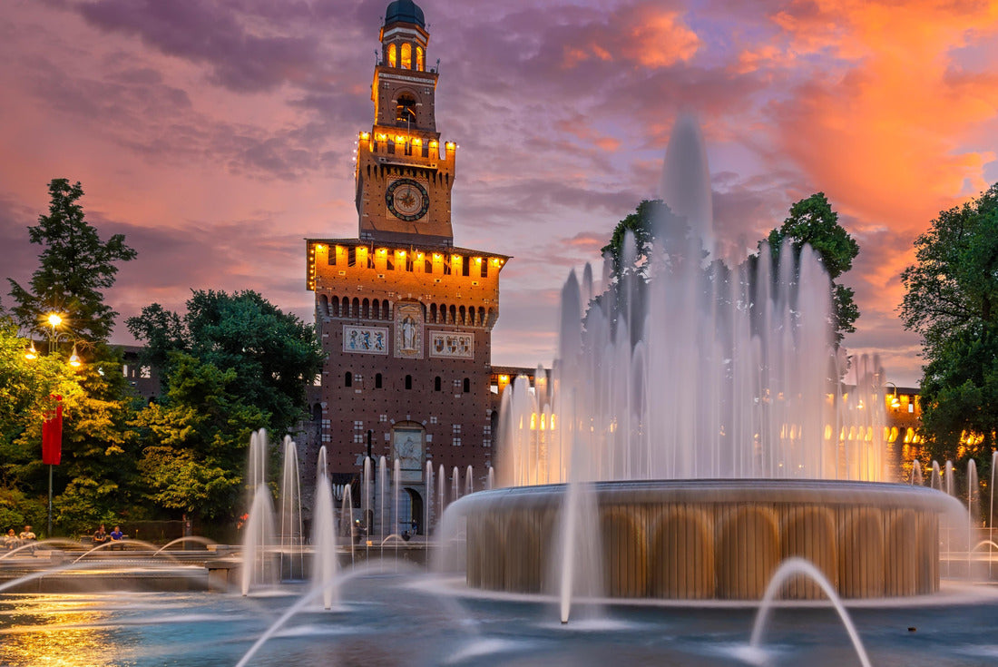 Sunset from the Sforza Castle (Castello Sforzesco) in Milan, Italy. Architecture and landmark of Milan 2000pc Puzzle