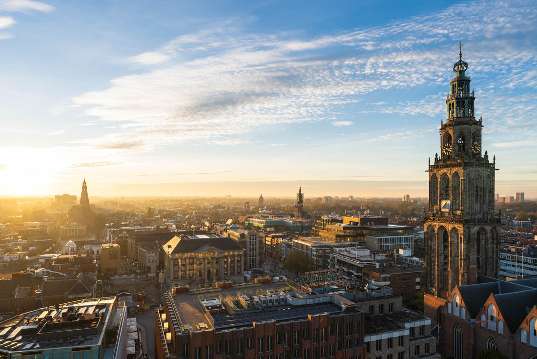 Sunset over the historic city center of Groningen on a beautiful afternoon 2000pc Puzzle