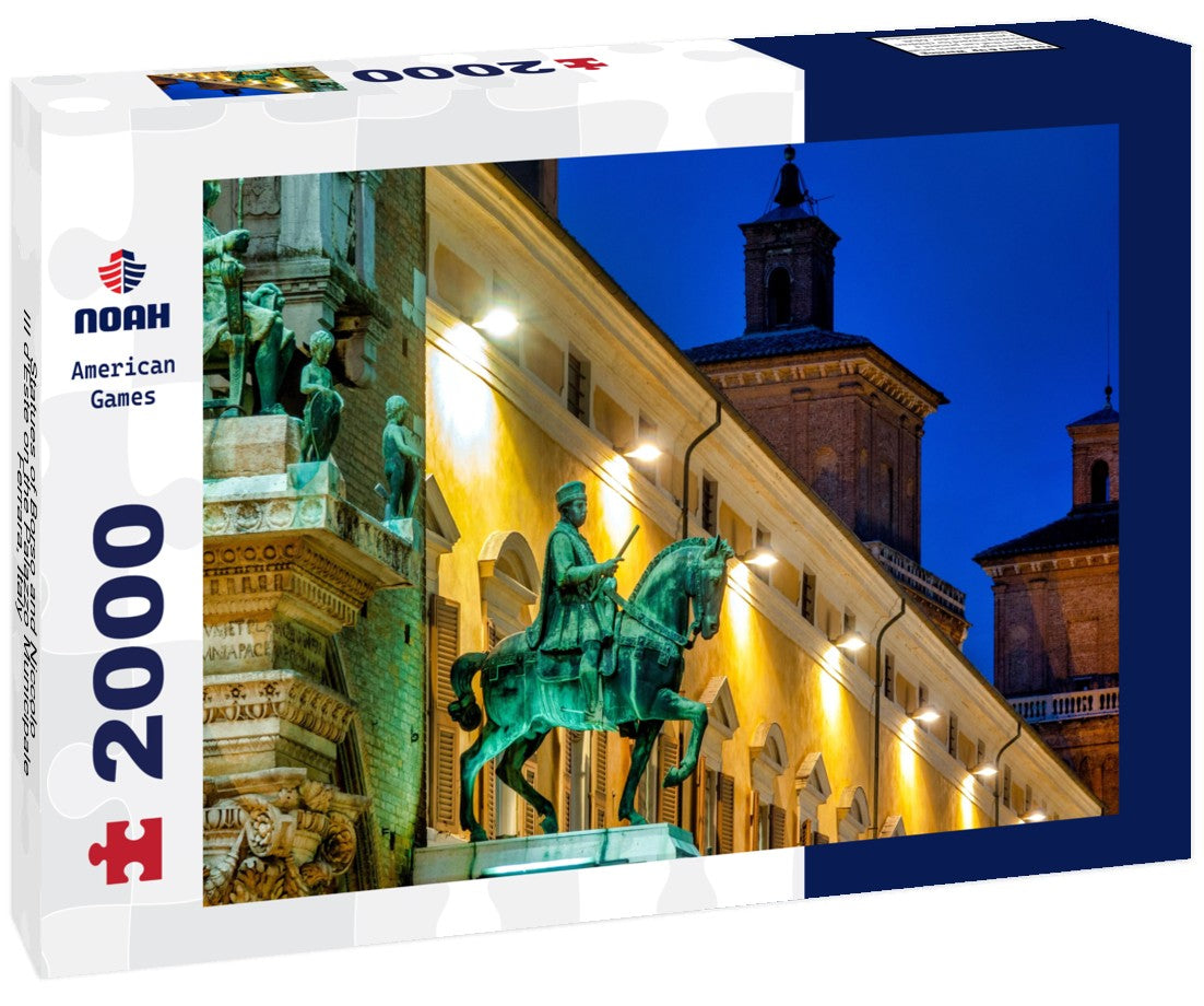 Statues of Borso and Niccolo III d'Este on the Palazzo Municipale, Ferrara, Italy 2000pc Puzzle