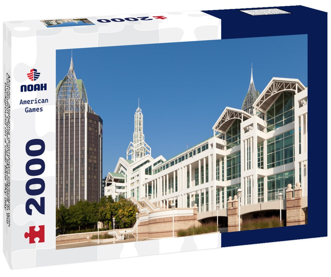 Mobile, Alabama downtown cityscape with Convention Center and skyscrapers in the background on a clear blue sky day 2000pc Puzzle