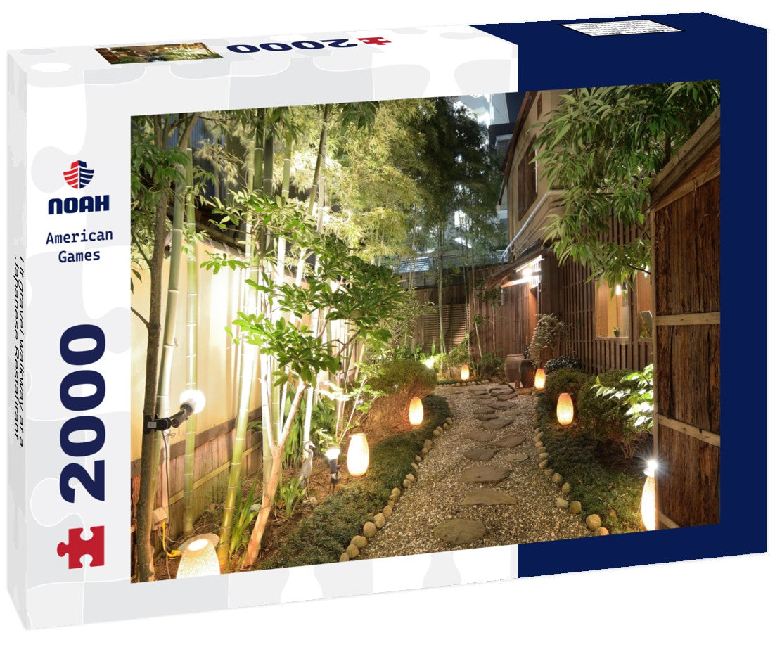 Lit gravel walkway at a Japanese Restaurant 2000pc Puzzle