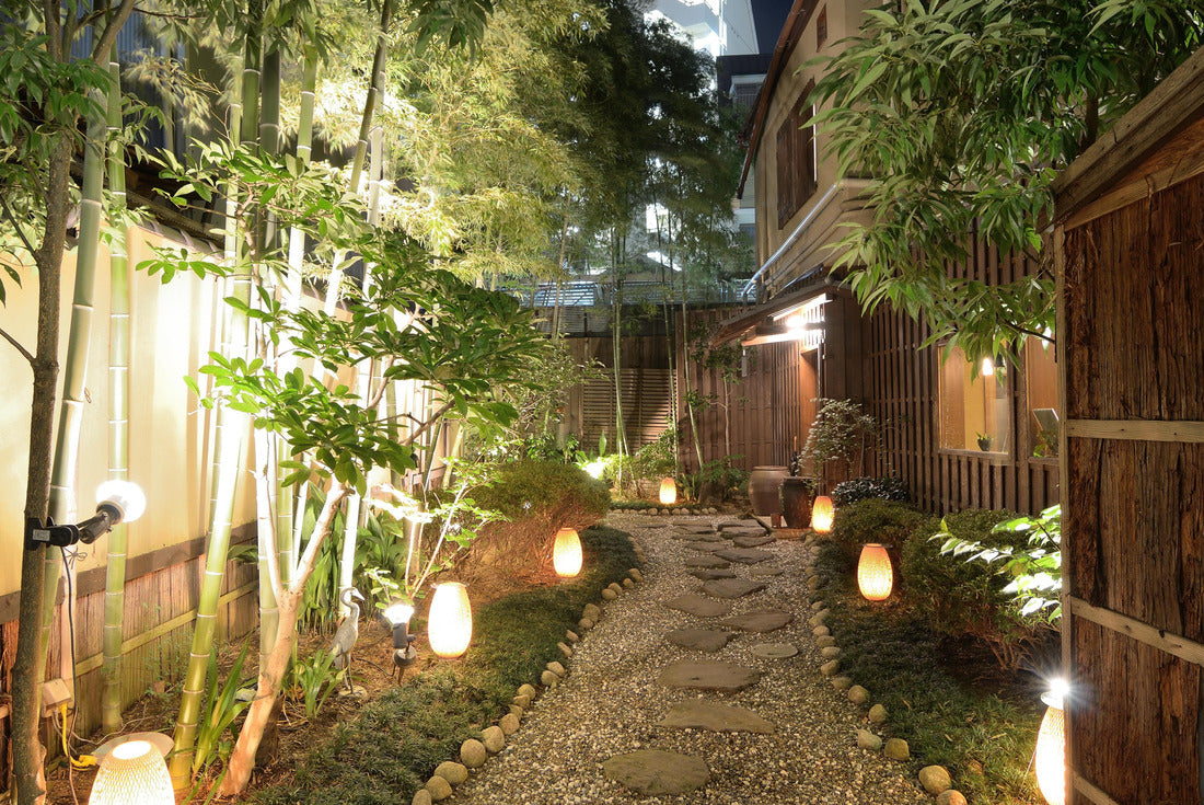 Lit gravel walkway at a Japanese Restaurant 2000pc Puzzle