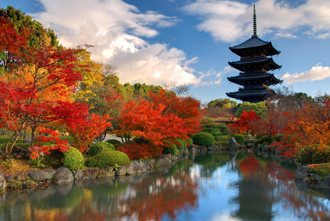 The wooden tower of To-ji Temple in Nara Japan is the largest temple pagoda in the country at a height of 54.8 meters 2000pc Puzzle
