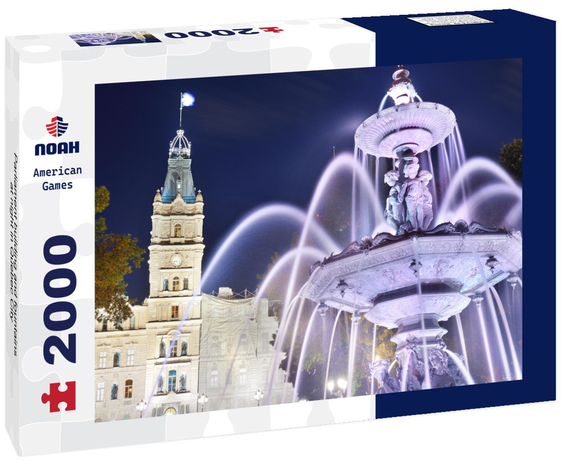 Parliament building and fountains at night in Quebec City 2000pc Puzzle