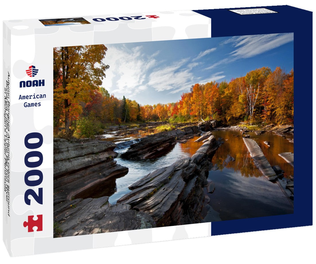 Autumn Bonanza Autumn colors surround Bonanza Falls on the Big Iron River in Michigan's Upper Peninsula 2000pc Puzzle