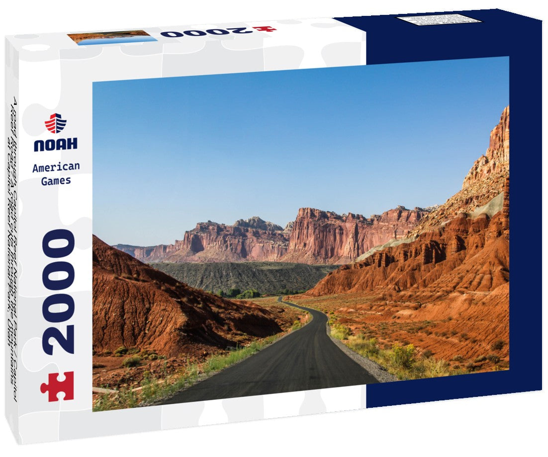 A road through Capitol Reef National Park / Capitol Reef Road / A road cuts through the mountains at Capitol Reef National Park, Utah 2000pc Puzzle
