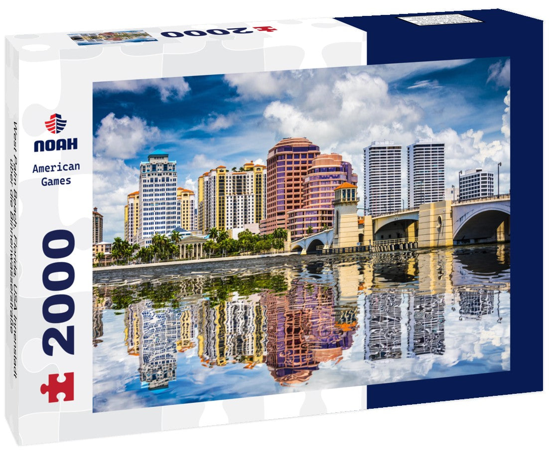 West Palm Beach, Florida, USA Innenstadt über die Binnenwasserstraße 2000pc Puzzle
