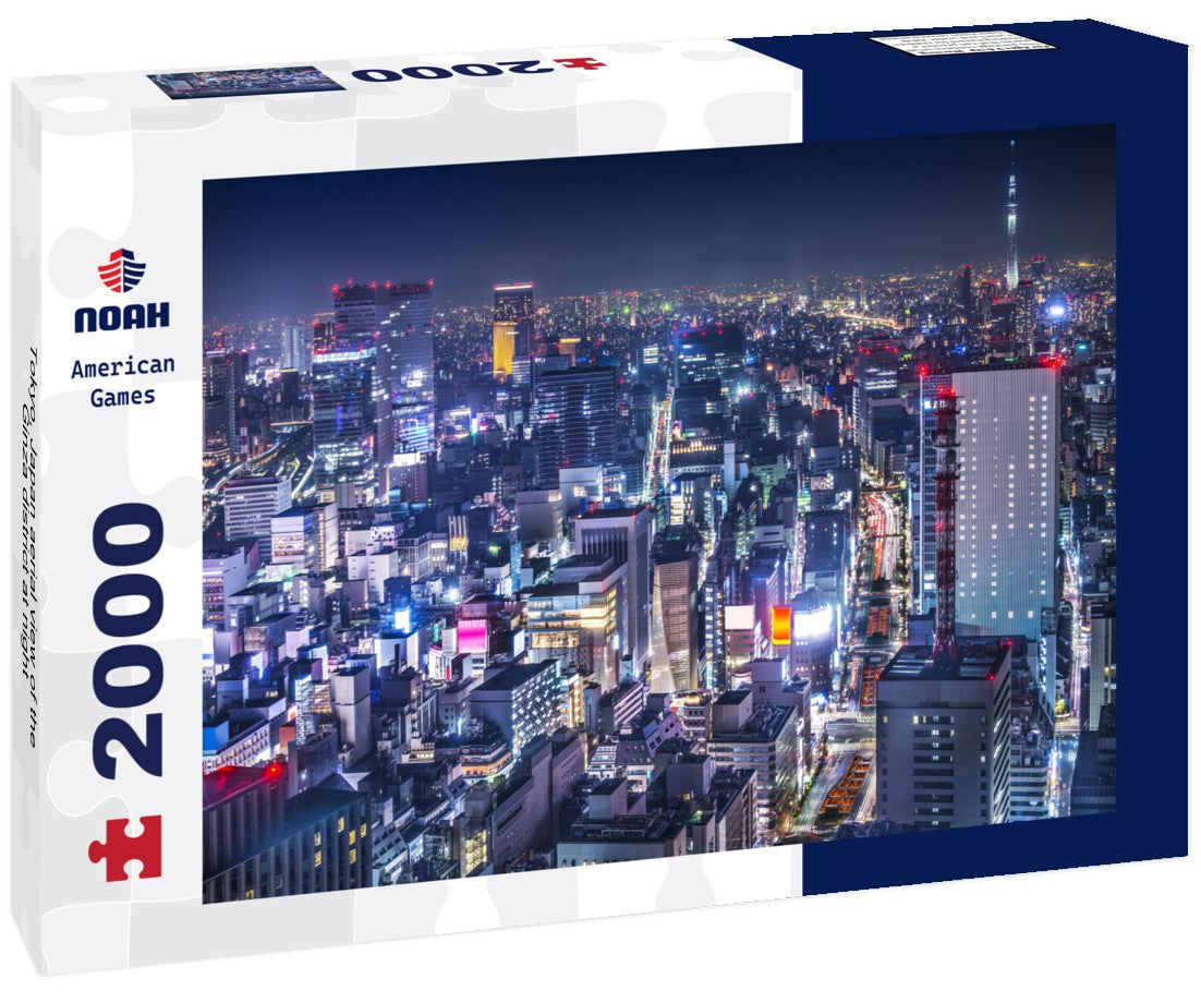 Tokyo, Japan aerial view of the Ginza district at night 2000pc Puzzle