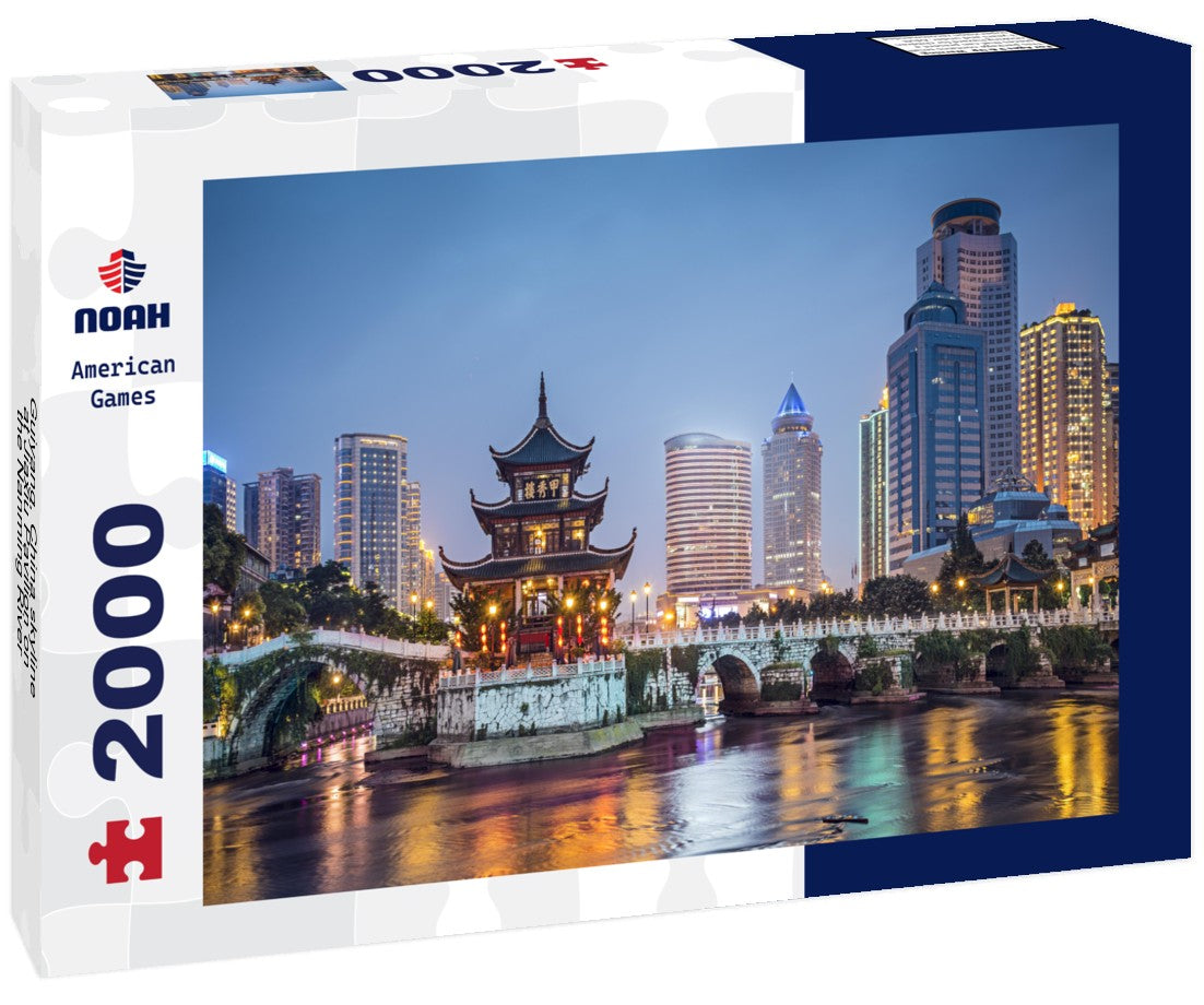 Guiyang, China skyline at Jiaxiu Pavilion on the Nanming River 2000pc Puzzle