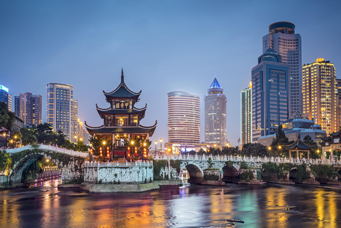 Guiyang, China skyline at Jiaxiu Pavilion on the Nanming River 2000pc Puzzle