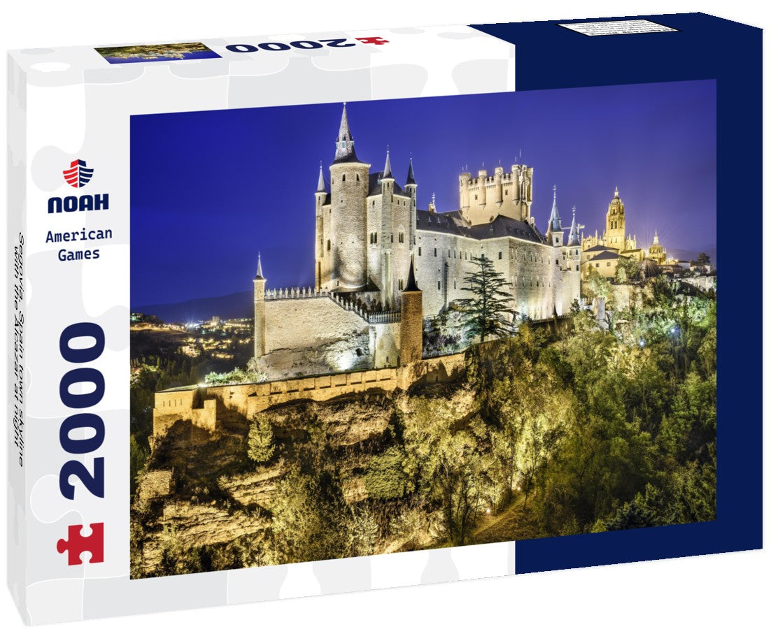 Segovia, Spain town skyline with the Alcazar at night 2000pc Puzzle